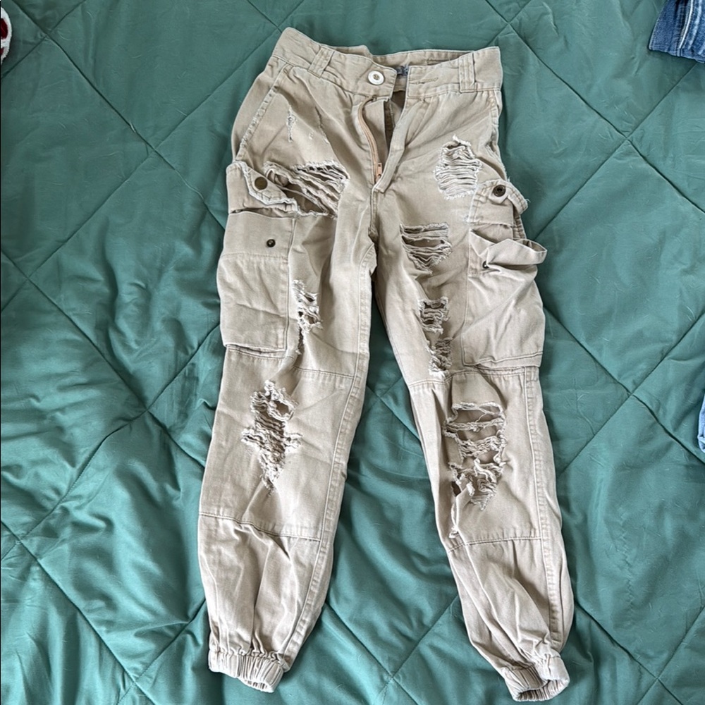 Carmar Tan Grinded Cargo Pants